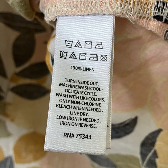 Rachel Zoe T-shirt Womens 2X 100% Linen Floral Foliage Beach Boho - Picture 3 of 6